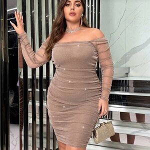 SHEIN Curve OXL Tan Dress